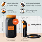 Portable Bidet for Travel & Camping – Electric High Pressure Rechargeable Bidet for Women & Men | 2.5L Bottle | 1300ML/Min Flow | USB-C | 1600mAh Battery | USA Brand – Spray Mate Jumbo (Black)