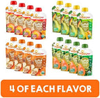 HAPPYTOT Organics Stage 4 Baby Food Pouches, Gluten Free, Vegan Snack, SuperFoods Fruit & Veggie Puree & Chia Variety Pack, 4.22 Ounce (Pack of 16), Amazon Exclusive