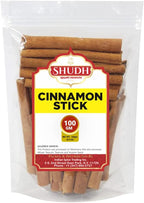 SHUDH Cinnamon Sticks 100GM (3.5 Oz) | Cassia Cinnamon | Canela | Perfect for Baking, Cooking & Beverages & Oatmeal| 2 3/4" Length | 100% Raw From Indonesia (100 GM)
