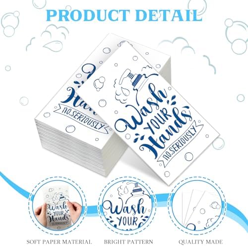 Seajan 200 Packs Bathroom Paper Napkins Disposable Bathroom Paper Guest Hand Towels Decorative Paper Napkins for Hostess Gifts Shower Spa Wedding Birthday Party Supply(Dark Blue)
