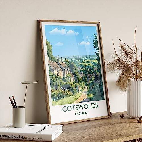 Generic Cotswolds Travel Print, Travel Poster of Cotswolds, England, Cotswolds Art, Cotswolds, Wall Art Print #248, white