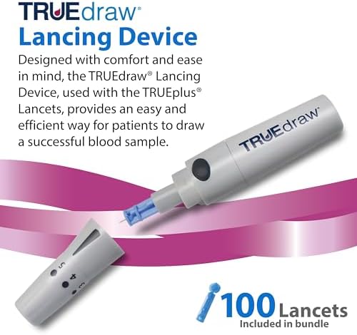 TRUENESS AIR Blood Glucose Meter Bundle - Blood Glucose Monitor, Case, 100 Test Strips, 100 Lancets, Lancing Device - Fast, Easy Testing Supplies for Home Use