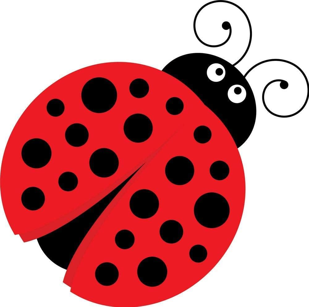Ladybug Red Black Polka Dots Edible Icing Image Cake Topper (7.5 Inch Round)