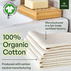 mioeco 10 Pack Reusable Kitchen Paper Towels Washable - Super Absorbent Natural unPaper Towels - Natural Cotton - Reusable, Paperless Kitchen Dish Cloths - 100% Organic