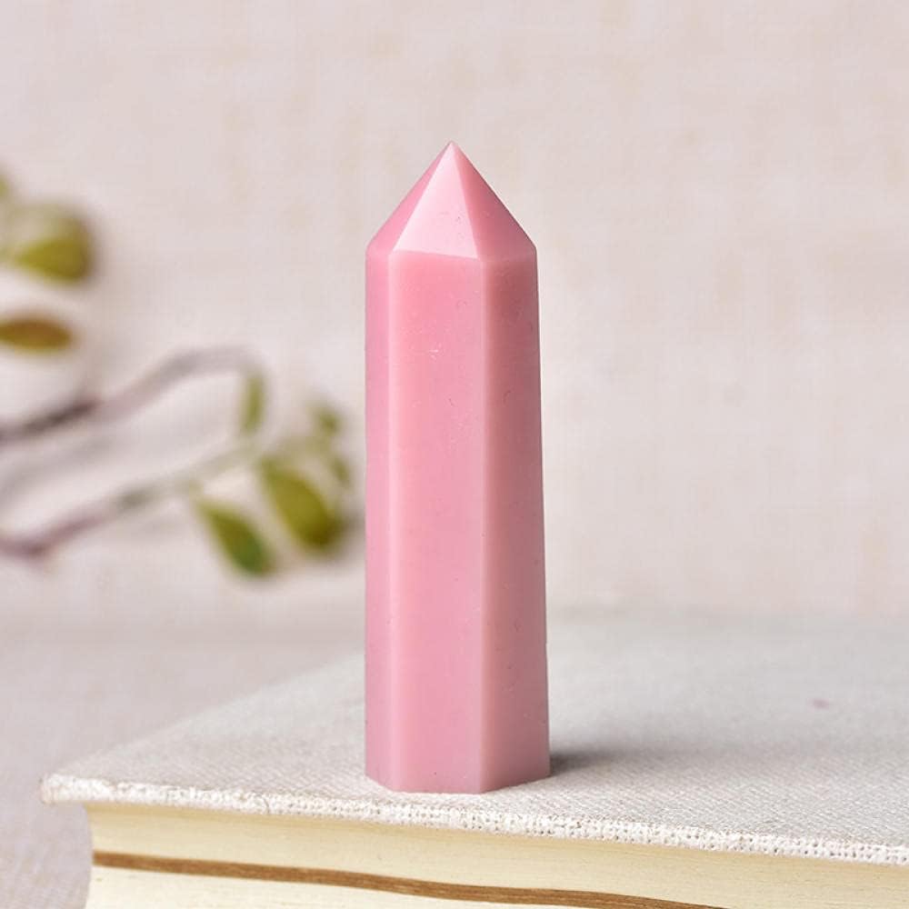 1PC Natural Stone Pink Opal Crystal Point Wand Energy Quartz Home Decoration Polished 50-80mm Stone Chakra Obelisk-Pink Opal_50-60mm