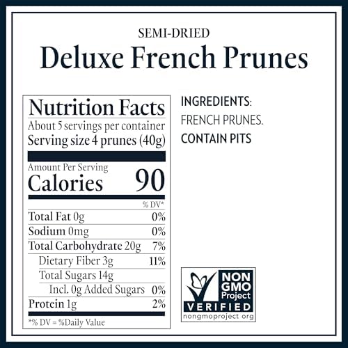 St. Dalfour Deluxe French Prunes - 7oz - All Natural, No Preservatives or Artificial Ingredients - Made in France - Pack of 2