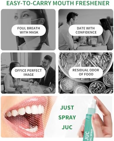 3 Count Mint Breath Spray Mouth Spray Breath Freshener Oral Care for All Ages 0.33OZ (10ML) Cool Mint Flavor