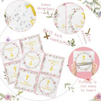 First Communion Napkins Decorations, 40Pcs Pink Communion Napkins God Bless Baptism Birthday Supplies Paper Napkins for Christening Celebration Baby Shower Communion Party Supplies