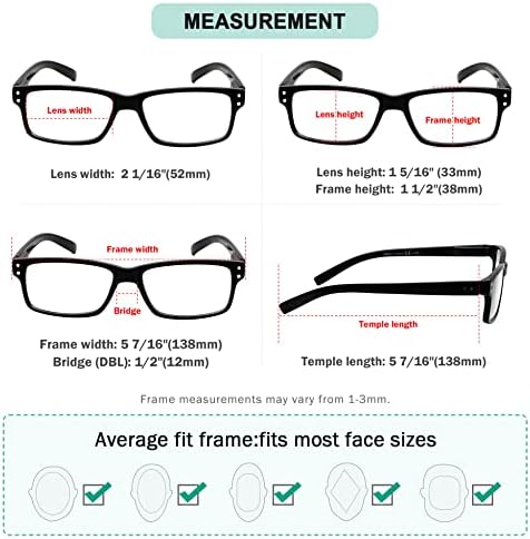 Eyekepper (Must Buy Both Eye) Black-Right Eye +0.50 Reading Glasses with Different Strength for Each Eye