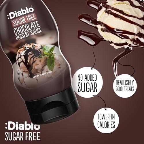 Diablo Chocolate Dessert Sauce | Sugar Free | Gluten Free | Diabetic Friendly | Hamper Available - Perfect for Gifting | 360g