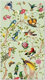 40 Pcs Floral Bird Paper Napkins, Vintage Bird Flower Guest Paper Napkins Disposable, Flower Dinner Hand Napkin for Wedding, Birthday, Bridal Showers, Baby Showers, Kitchen & Bathroom, 4.5x8 Inch