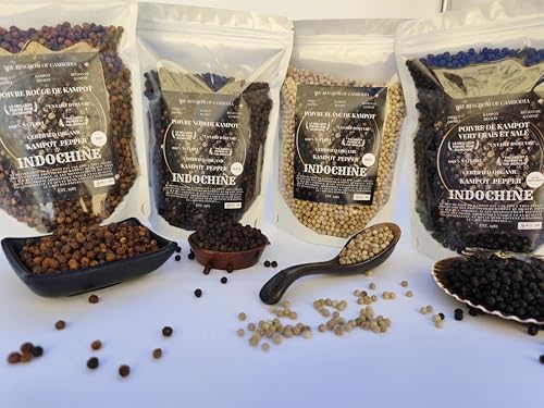 Organic Kampot Pepper - Rare Cambodian Peppercorns White 4 Ounce