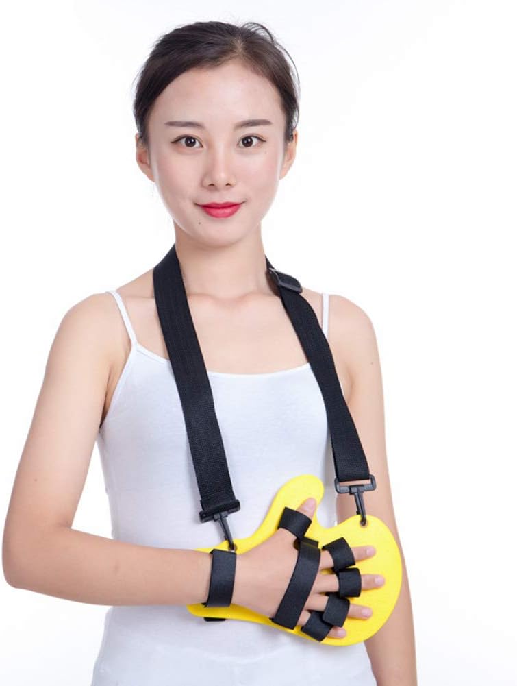 Finger Training Device，Finger splint hand Stroke Rehab Equipment Finger Orthotics Fingerboard Stroke Hemiplegia Finger Orthotics Points for Stroke/Hemiplegia/Traumatic Brain Injury Suitable for Left and Right Han … (Yellow)