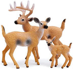 RESTCLOUD Deer Figurines Cake Toppers, Deer Toys Figure, Small Woodland Animals Set of 3