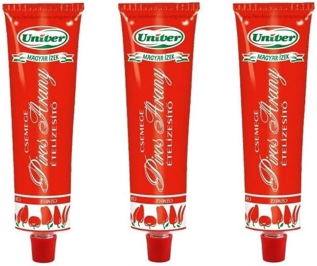 (Pack of 3) Authentic Univer Piros Arany Red Gold Hungarian Paprika Paste MILD SWEAT Csemege 3x160g