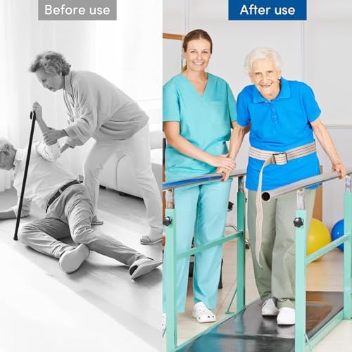 Transfer and Gait Belt with Metal Buckle - 60 Inch, Standing and Transfer Walking Assist Aid for Seniors, Elderly Patients, Caregiver, Nurse, Therapist