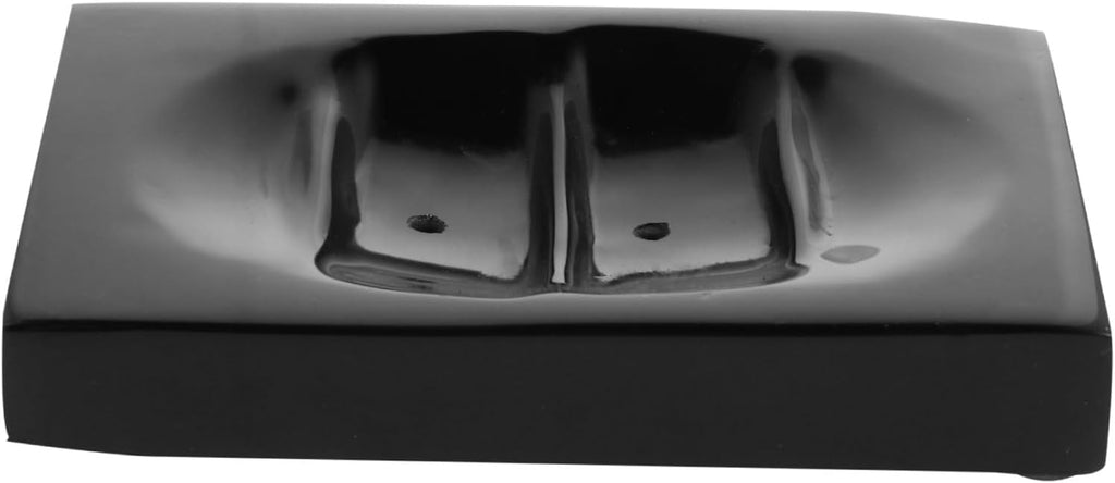 Alipis Soap Dish with Draining Tray Black Bathroom Soap Holder Case for Home and Travel Use