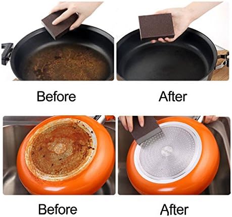 Qovydx 10 Pack Carborundum Sponges Nano Magic Emery Cleaning Sponge Rust Sponge for Pots and Pans Rust Remover Carborundum Nano Sponge