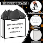 Promotion Gift Bag New Job Gift Bag with Wrapping Paper Card Sticker Envelope Congratulation Gifts for Her Him Coworkers Boss Getting Promoted Party Decorations Funny Coworker Leaving Going Away Gifts