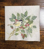 IHR Ideal Home Range Cocktail Napkins Disposable 3-Ply Paper Party Napkin Pack, 5" x 5", Christmas Joy (Cream), 20-Count