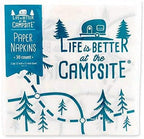 Camco 53375 Life is Better at The Campsite Paper Napkins, Map Design - Great for Everyday Meals and Special Occasions - 2-Ply, 30 Count