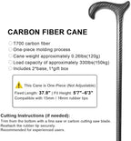 Carbon Fiber Walking Cane for Men & Women - Ultra-Lightweight & Durable Stylish Cane for Seniors & Adults, 37.8 Inch One-Piece Full Carbon Fiber Decorative Cane