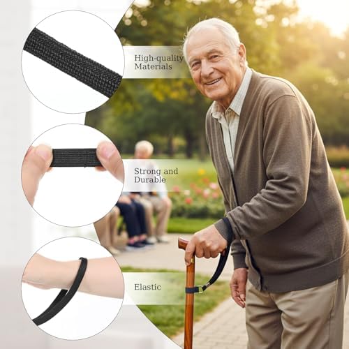 Sibba Walking Stick Wrist Strap, 4 Pcs Cane Wrist Strap Crutch Straps Leash, Walking Stick Accessories for Seniors Rehab and Mobility Aid, Suitable for Home Outdoors Travel Climbing