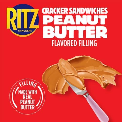 RITZ Bits Peanut Butter Sandwich Crackers, Snacks for Kids and Adults, Lunch Snacks, 8.8 oz