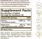Solgar Calcium Magnesium Citrate, 250 Tablets - Supports Healthy Bones & Teeth - Musculoskeletal & Nervous System Support - Highly Absorbable - Non-GMO and Vegan - 50 Servings