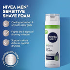 NIVEA MEN Sensitive Shave Foam with Vitamin E, Soothing Chamomile and Witch Hazel Extracts, 6 Pack of 7 Oz Cans