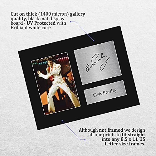 HWC Trading Elvis Presley Gifts USL Printed Signed Autograph Picture for Music Memorabilia Fans - US Letter Size
