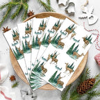 100 Pcs Forest Deer Napkins - Animal Design Disposable Dinner Paper Napkins for Woodland Animal Party, Christmas, Winter Holiday, 15.7 x 12.9 Inch