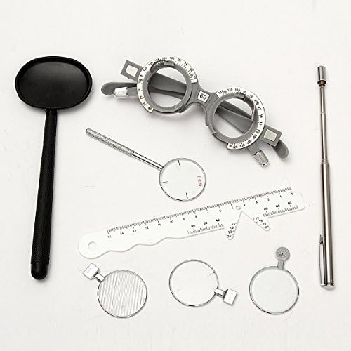CGOLDENWALL 158Pcs Optical Trial Lens Set Metal Rim Aluminium Silver Case with Trial Frame with Case