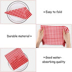 Tatuo 100 Pcs Gingham Paper Napkins Red and White Checkered Napkin Disposable Bulk 12.9x12.9 in Buffalo Plaid Dinner Paper Hand Towel 3 Layer for Picnic BBQ Birthday Wedding Cocktail Pizza Party