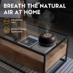 550ml Large Capacity Essential Oil Diffuser with 6 Aromatherapy Oils Set,Ultrasonic Air Humidifier with Timer and 7 Color LED Night Light Waterless Auto-Off Dark Wood Grain