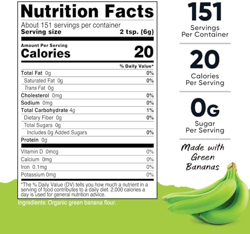 Nutricost Pantry Organic Green Banana Flour (2 Pounds) - Gluten-Free, GMO-Free