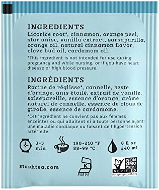 Stash Tea Licorice Spice Herbal Tea, 20 Count Box of Tea Bags Individually Wrapped in Foil (packaging may vary), Naturally Sweet Herbal Tisane, Zero Caffeine, Drink Hot or Iced