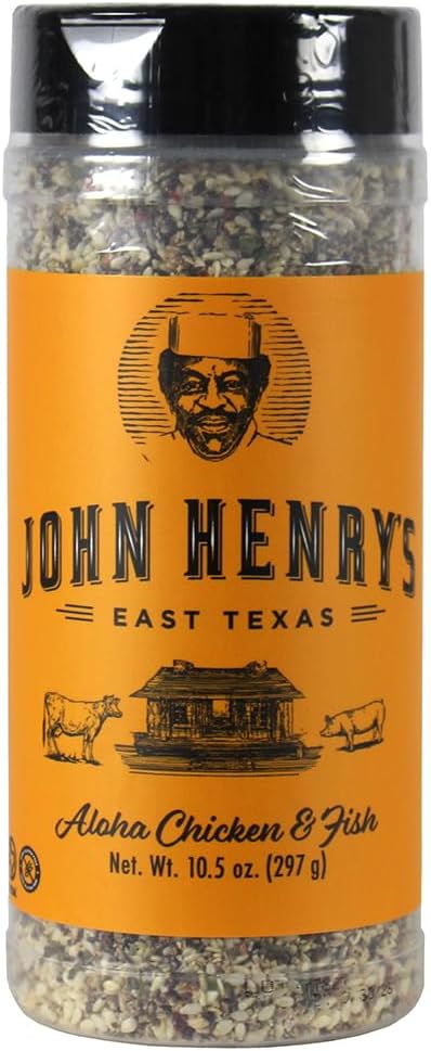 John Henry's Aloha Chicken & Fish Rub Blend Ginger Sesame Garlic 10.5 Oz Bottle