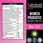 9-in-1 Bio Cultures Complex for Women – 150 Billion CFU Probiotics with 34 Diverse Strains, Organic Prebiotics, Postbiotics, Digestive Enzymes & Biotin – Supports Digestive Balance & Gut Microbiome