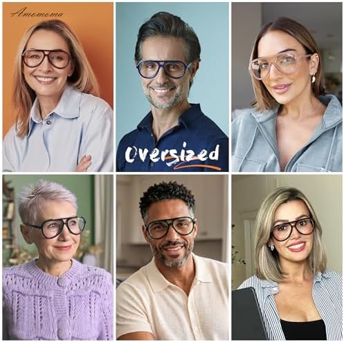 AMOMOMA 3 Pack Retro Oversized Aviator Reading Glasses for Women Men,Classic Large Reader Blue Light Computer Frame AM6111