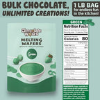 Chocolate Works Green Melting Chocolate Wafers, 1lb (Pack of 1)