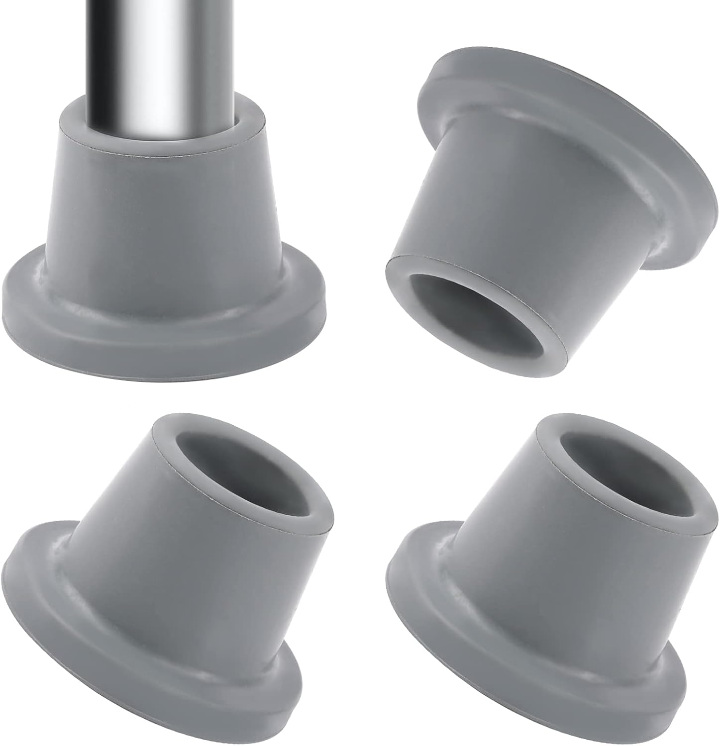 Heavy Duty Shower Chair Leg Caps 4 Pack - Replacement Rubber Feet for Bath Seat, Stools - Non Slip Tips With Suction Cup 1-1/8" I.D