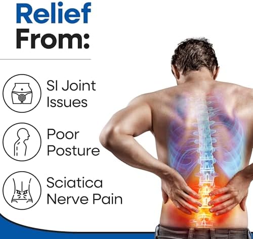 SI Belt Sacroiliac Belt | Sciatica Pain Relief Brace for Sciatic Pain | Trochanteric Stabilizer Pelvic Band | SI Joint Belts for Women Men | Hip Support Brace Women Men for Lower Back Support | REG