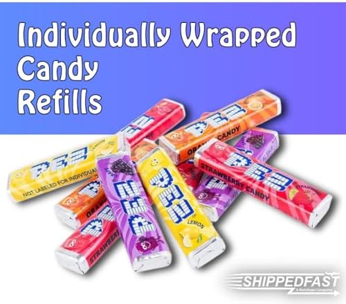 Candy Dispenser Refills, 1 lb (16oz) Variety Bag: Grape, Lemon, Strawberry Orange, Cherry, and Raspberry. Kids, Parties, Movie Theaters, Halloween Candy. Approximately 50 Rolls.