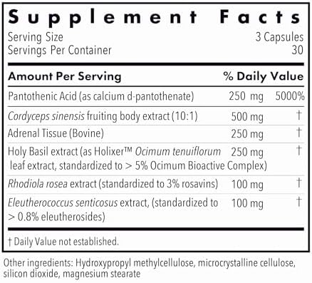 Allergy Research Group - Adrenal Glandular Adapt - Supports Healthy Stress Response and Cortisol Regulation - Hypoallergenic - 90 Vegetarian Capsules