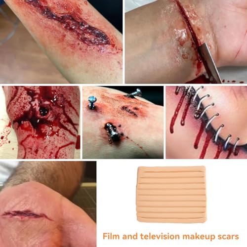 Scar Wax, Wound Effect Clay Scar Professional Fake Moulding Skin Wax for Stage Special Effects Halloween SFX Theatrical Makeup
