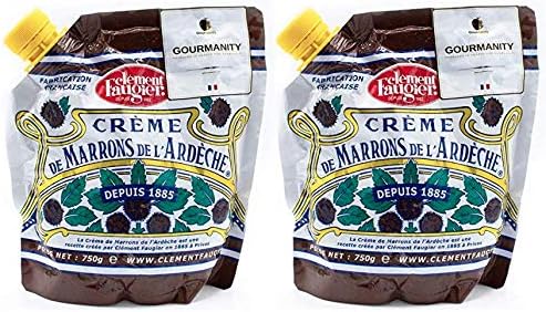 Clement Faugier Chestnut Spread From France 26.4 oz (Pack of 2) Chestnut Jam Pouch | Creme De Marron Chestnut Puree | Chestnut Paste French | Gourmet Chestnut Cream, Kosher | Produced For Gourmanity