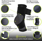GARNO Ankle Brace – Compression Foot Sleeve with Adjustable Straps for Men & Women, Plantar Fasciitis & Achilles Support, Heel & Arch Pain Relief, Swelling & Injury Recovery, Protection for Sports, Running & Basketball (One Size Fits Most, Black)