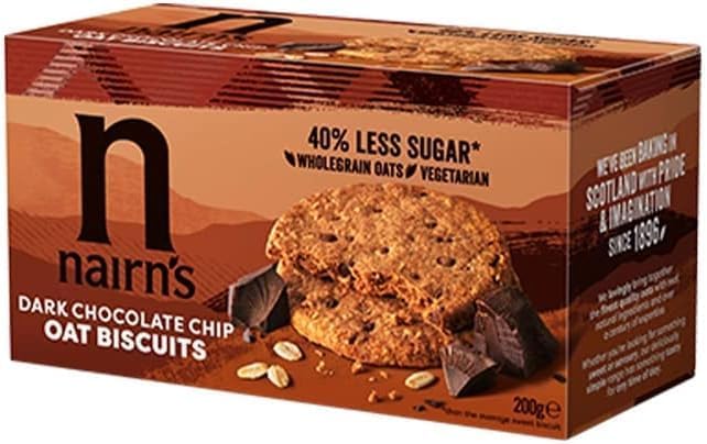 Nairn's Oat Biscuits Variety Pack - Dark Chocolate Chip/Stem Ginger/Chocolate & Orange/Mixed Berries/Salted Caramel/Coconut & Chia Seeds, Pack of 6