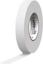 1" Width ProTapes Pro Gaff Premium Matte Cloth Gaffer's Tape With Rubber Adhesive, 11 mils Thick, 55 yds Length, White (Pack of 1)